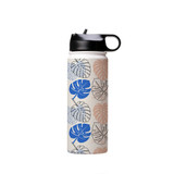 Abstract Monstera Pattern Water Bottle By Artists Collection