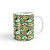 Abstract Green Flower Pattern Coffee Mug By Artists Collection