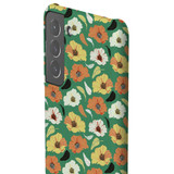 Abstract Green Flower Pattern Samsung Snap Case By Artists Collection