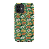 Abstract Green Flower Pattern iPhone Tough Case By Artists Collection