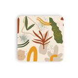 Abstract Leaves And Trees Pattern Coaster Set By Artists Collection