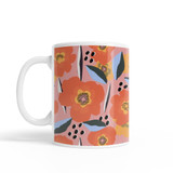 Abstract Orange Poppy Pattern Coffee Mug By Artists Collection