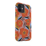 Abstract Orange Poppy Pattern iPhone Tough Case By Artists Collection