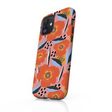 Abstract Orange Poppy Pattern iPhone Tough Case By Artists Collection