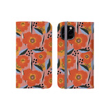 Abstract Orange Poppy Pattern iPhone Folio Case By Artists Collection