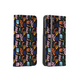 Abstract Flowers And Leaves Pattern iPhone Folio Case By Artists Collection