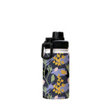 Abstract Yellow Floral Pattern Water Bottle By Artists Collection