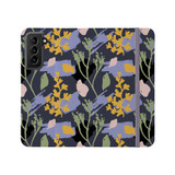 Abstract Yellow Floral Pattern Samsung Folio Case By Artists Collection