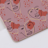 Abstract Face Pattern Clutch Bag By Artists Collection
