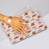 Abstract Terracotta Pattern Clutch Bag By Artists Collection