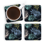 Abstract Palm Leaves Pattern Coaster Set By Artists Collection