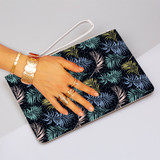 Abstract Palm Leaves Pattern Clutch Bag By Artists Collection