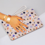 80s 90s Pattern Clutch Bag By Artists Collection