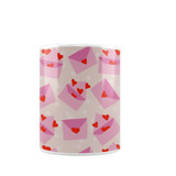 Love Letters With Hearts Pattern Coffee Mug By Artists Collection