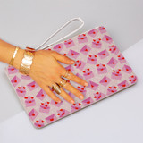 Love Letters With Hearts Pattern Clutch Bag By Artists Collection