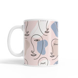 Line Faces Pattern Coffee Mug By Artists Collection