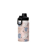 Line Faces Pattern Water Bottle By Artists Collection