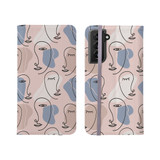 Line Faces Pattern Samsung Folio Case By Artists Collection
