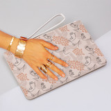 Line Drawing Pattern Clutch Bag By Artists Collection