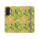 Lemon And Lime Slice Pattern Samsung Folio Case By Artists Collection