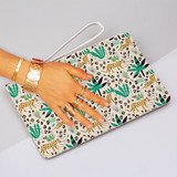 Hand Drawn Leopard Pattern Clutch Bag By Artists Collection