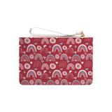 Hand Drawn Cute Rainbows Pattern Clutch Bag By Artists Collection