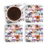 Kawaii Cute Cats Professions Coaster Set By Artists Collection