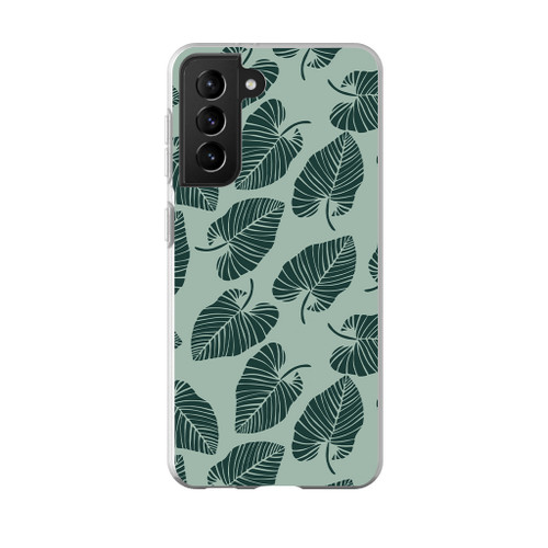 Green Leaves Pattern Samsung Soft Case By Artists Collection