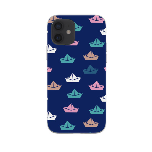 Paper Boats Pattern iPhone Soft Case By Artists Collection