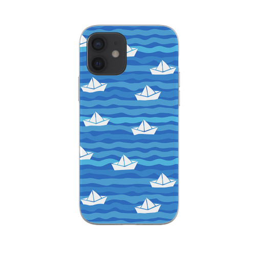 Paper Boat Pattern iPhone Soft Case By Artists Collection