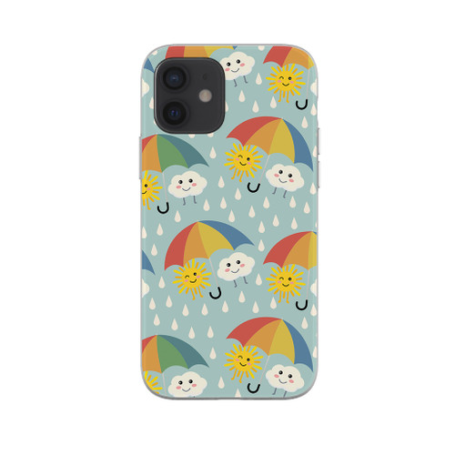 Sun And Cloud Pattern iPhone Soft Case By Artists Collection