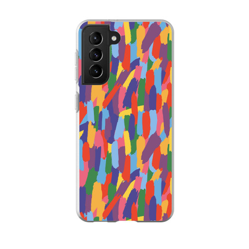 Rainbow Paint Strokes Pattern Samsung Soft Case By Artists Collection