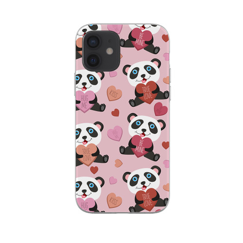 Panda Love Pattern iPhone Soft Case By Artists Collection