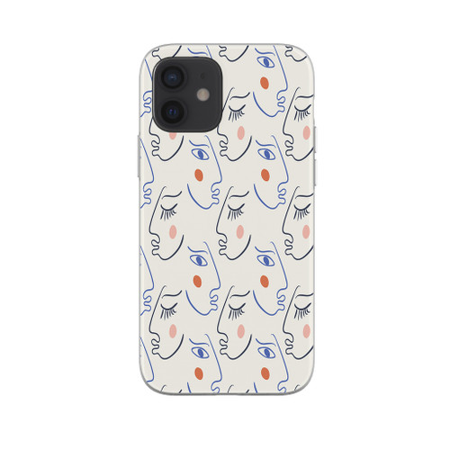 One Line Drawing Abstract Faces iPhone Soft Case By Artists Collection