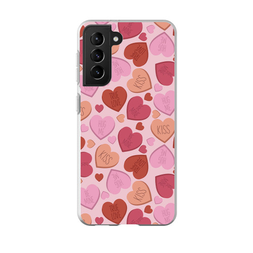 Conversation Hearts Pattern Samsung Soft Case By Artists Collection