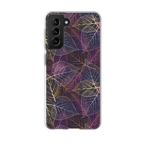 Colorful Leaves Outline Pattern Samsung Soft Case By Artists Collection