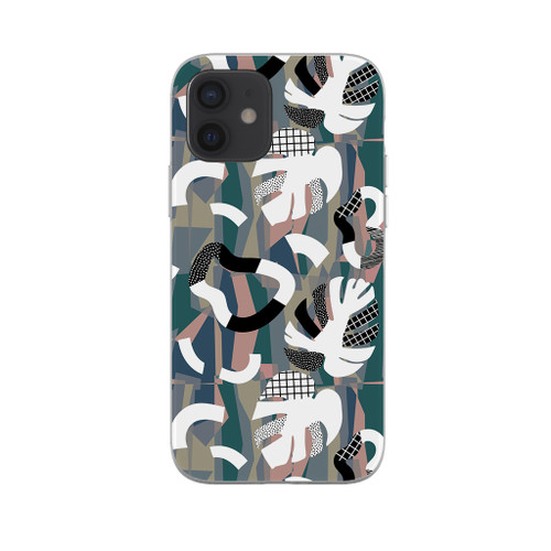 Abstract Inverse Leaves Pattern iPhone Soft Case By Artists Collection