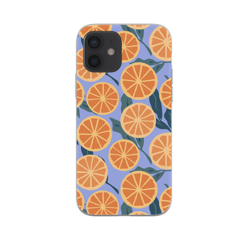 Abstract Oranges With Purple Background Pattern iPhone Soft Case By Artists Collection