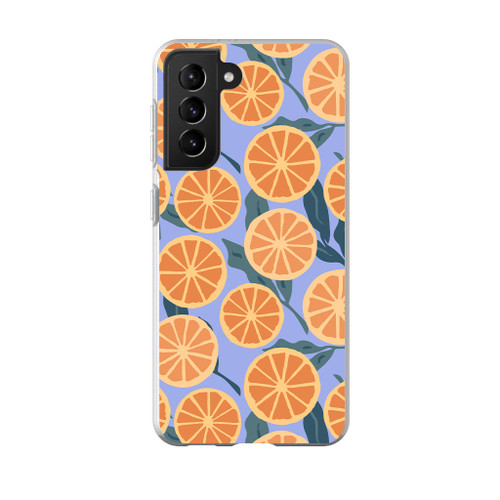 Abstract Oranges With Purple Background Pattern Samsung Soft Case By Artists Collection