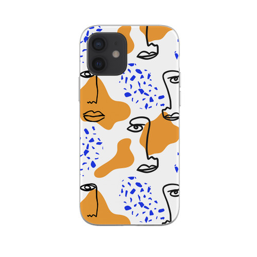 Abstract Line Faces iPhone Soft Case By Artists Collection