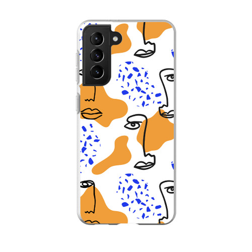 Abstract Line Faces Samsung Soft Case By Artists Collection