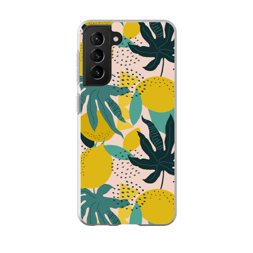 Abstract Tropical Lemons Pattern Samsung Soft Case By Artists Collection