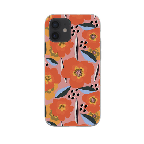 Abstract Orange Poppy Pattern iPhone Soft Case By Artists Collection