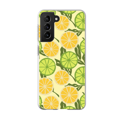Lemon And Lime Slice Pattern Samsung Soft Case By Artists Collection