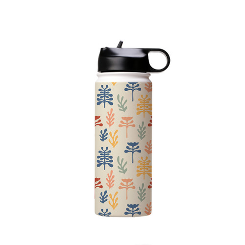 Abstract Flowers Pattern Water Bottle By Artists Collection
