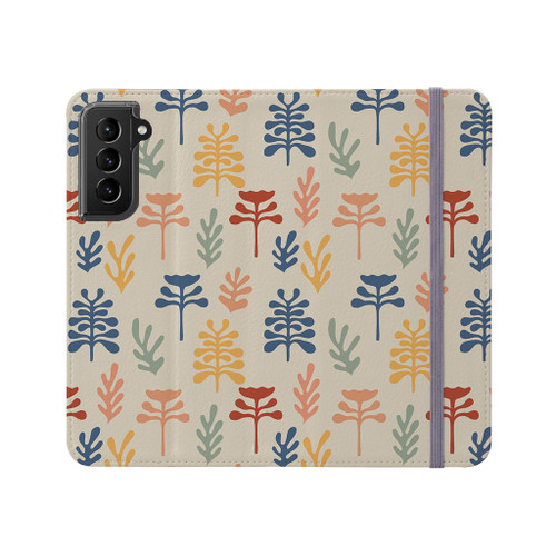 Abstract Flowers Pattern Samsung Folio Case By Artists Collection