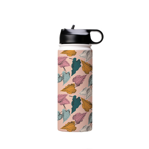 Abstract Leaves Pattern Water Bottle By Artists Collection