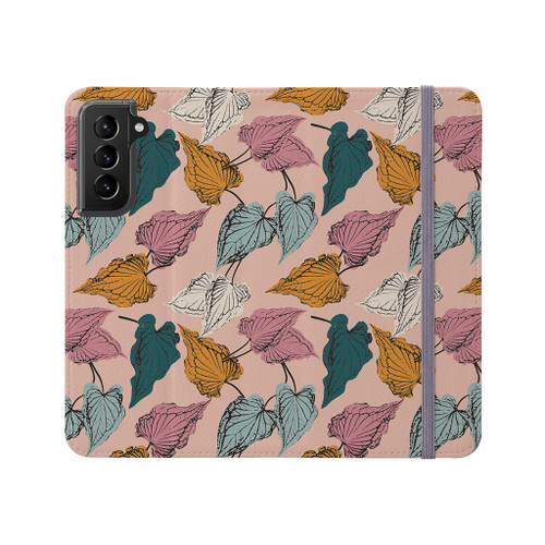 Abstract Leaves Pattern Samsung Folio Case By Artists Collection