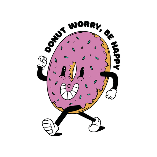 Donut Worry Be Happy Design By Vexels