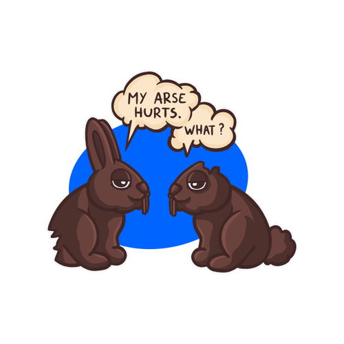 Funny Chocolate Bunny Rabbits Design By Vexels